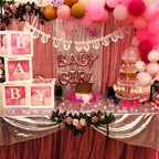 Poise3EHome 8FT x 8FT Sequin Photography Backdrop Curtain for Party Decoration, Fuchsia Pink