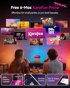 Ikarao Karaoke Machine for Adults, with Lyrics Display Screen, 2 Self-Charging Wireless Microphones, Autotune & EQ, 140W Speaker, Connect TV, Portable Karaoke System for Home, Family, Party, Travel