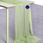 MDS 10 Pack 10ft Chiffon Table Runner 29 x 120 Inches Sheer Wedding Runner Romantic Rustic Table Runner for Wedding Decorations, Birthday Parties, Bridal Shower Party Arch Decor - Sage Green