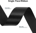5/8 Inch 100 Yards Black Ribbon, Black Satin Ribbons for Gift Wrapping, Wedding, Birthday Party Decoration, Valentine's Day, Craft, Hair, Floral, Sewing