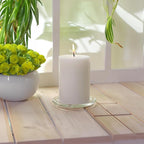 WGV Tea Light Votive Candle Holder Plate 4" W, Clear Flat Plate Glass, Small Home Accent Decor, 6 Pc