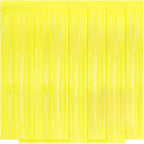 5 Pack Yellow Foil Curtain Backdrop 3.2ft x 8.2ft Tinsel Foil Fringe Curtains Macaron Photo Booth Streamer Backdrop for Party Decorations Birthday Baby Shower Bachelorette Holiday Decor (Yellow)