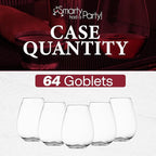 Smarty Had A Party 4 oz Plastic Stemless Wine Glasses (64 Pieces) – Disposable Goblets & Plastic Water Goblets for Wedding Bulk – Wine Glasses Disposable Classy for Toast, for Tastings and Parties