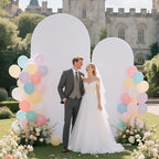 Ledido Wedding Arch Backdrop Cover 6FT 7.2FT Arch Covers 2Set Fitted Stretchy Spandex Round Top Stand Backdrop Cover for Wedding Banquet Ceremony Birthday Party Baby Shower Event Decoration,White
