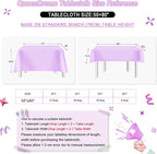 QueenDream Sparkly Sequin Tablecloth - Light Purple Table Cloth 50x80 Inches Rectangle Table Overlay Fabric for Birthday Parties Baby Shower Decoration