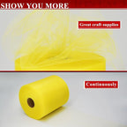 Yellow Tulle Fabric Rolls 6 Inch by 200 Yards (600 feet) Fabric Spool Tulle Ribbon for DIY Yellow Tutu Bow Baby Shower Birthday Party Wedding Decorations Craft Supplies