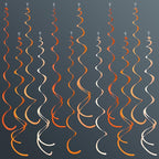 36Pcs Orange Hanging Swirl Decorations Ombre Orange Felt Swirl Streamer Spiral Ceiling Garland for Fall Autumn Harvest Thanksgiving Birthday Wedding Baby Shower Bachelorette Party Supplies