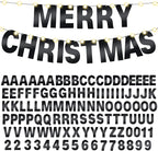 TaoBary 112 Pcs DIY Letter Kit Glitter Customizable Banner Letters Include 107 Letters and Numbers 3 Rope and 2 Needles for Birthday Halloween Christmas Wedding Valentine Party Decor(Bright Black)
