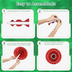 20 Pcs Green Hanging Paper Fan, Hanging Honeycomb Round Paper Fans for Weddings, Birthdays, Christmas, Baby Showers, Classroom, Events Ceiling Party Supplies Decorations