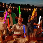 Glow Foam Sticks Bulk, 24 Pcs Orange Giant LED Light Up Sticks Flashing Glowing Baton Wands Party Supplies for Wedding, Raves,Concert,Birthday,Christmas, Halloween,Sporting Events