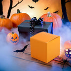 Oletx 25 Pcs Orange Paper Gift Boxes, Halloween treat boxes, Small Candy Boxes Bulk, 3x3x3 inch Gift Box with Lids, Goodie Treat Boxes for Party Favors, Birthday Gifts, Wedding Gifts