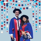 Nautical Party Decorations Circle Dot Garland Navy Blue Red White Hanging Paper Polka Dot Streamer for Nautical Pirate Ahoy Achor Baby Shower Birthday Wedding Bridal Shower Bachelorette Party Supplies