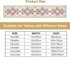 Boho Bohemia Table Runner, Vintage Blue Gold Retro Flower Rustic Country Floral Printed Pattern for Home Kitchen Table Decor Dining Coffee Room Garden Party Wedding Decor 13x60in