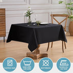 VidaFete Square Tablecloth 10 Pack52 x 52 Inch Tablecloths Stain Wrinkle Resistant Polyester Dining Table Cover for Kitchen Dinning Party Wedding Rectangular Tabletop Buffet Decoration(Black)