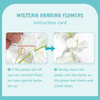 5 Pack Teal Wisteria Hanging Flowers Garland, 3.77 Feet Artificial Flower Vines, Fake Wisteria, Artificial Vines Hanging Garland for Backdrop Outdoor Yard Garden Decor