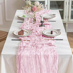 6 Pack Cheesecloth Table Runner 10Ft Christmas Gauze Boho Table Runners for Wedding Decor Bridal Shower Decorations Baby Shower Party(35" x 120")