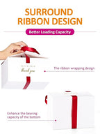 MESHA 8×8×4'' Gift Boxes with Ribbons,10PC White Gift Box with Lid, Thank you Box for Gifts,Candy Treat Boxes for Presents