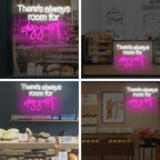 There's Always Room for Dessert Neon Sign Baking Bread Shop Decor Led Light Cafe Dessert Decor Welcome Sign Open LED Light, 15.7"x10.6"