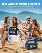 Speakers Bluetooth Wireless: 80W(Peak) Loud Speaker with Bass, 20H Playtime, IPX6 Waterproof, Large Jobsite Speakers for Work, Outdoor, Workshop, Garage, Portable Speaker with TWS (Blue)