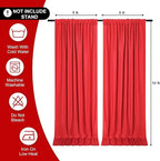 DWCN 10x8 FT Red Backdrop Curtains for Parties, Photography Backdrop Drapes with Rod Pockets for Wedding Decorations Stage Birthday Family Gatherings, 2 Panels 5ft x 8ft