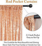 ShinyBeauty Sparkle Backdrop Curtain Rose Gold 2 Panels Set Photo Backdrops 2FTx8FT Sequin Curtains for Birthday Party Pack of 2-1220S