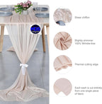 MDS Halloween Chiffon Table Runner - 12 Pack, 29 x 170 Inches, 14ft Each - Sheer Spooky Table Runners for Haunted House Parties, Trick-or-Treat Tables, Witchy Décor, Wedding & Events - Nude