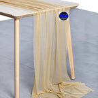 MDS Halloween Chiffon Table Runner - 12 Pack, 29 x 170 Inches, 14ft Each - Sheer Spooky Table Runners for Haunted House Parties, Trick-or-Treat Tables, Witchy Décor, Wedding & Events - Champagne Gold