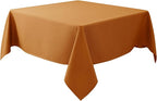 Biscaynebay Fall Tablecloth Textured Fabric Square Tablecloths 60x60 Inch, Bronze Thanksgiving Autumn Harvest Water Resistant Fabric Tablecloths for Kitchen, Dining, Wedding, Parties Machine Washable