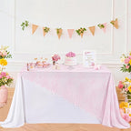 LuoluoHouse Pink Lace Table Cloth 60x120inch Tablecloth for Decorations Wedding Bridal Baby Shower Indoor Outdoor Event