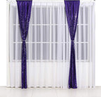 Poise3EHome 2ft x 8ft Purple Sequin Photography Backdrop Curtain 2 Panels for Party Decoration, Purple
