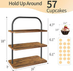 Cupcake Stand, 3 Tier Wood Cupcake Stand for 50 Cupcakes, Dessert Table Display Set with Cupcake Stands, Cupcake Tower Stand for Birthday, Wedding, Baby Shower, Party