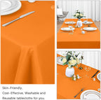 8 Pack Orange Tablecloth 60 x 102 Inch Rectangular Tablecloths for 6 Foot Rectangle Tables, Wrinkle Resistant Orange Table Cloth Washable Polyester Fabric for Buffet Wedding Party Banquet