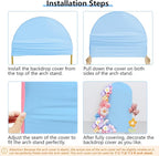HEMMOTOP 7.2 ft Arch Backdrop Cover (One Piece Double Color), Pink and Blue Spandex Arch Stand Covers, Fabric Stretchy Background for Balloon Arches, Wedding, Birthday Party, Baby Shower