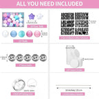 Giant Friendship Bracelet Garland Kit, DIY Birthday Banner with Letters Ball Jumbo Customizable Friendship Bracelet Decor for Halloween Christmas Wedding Party(Macaron)