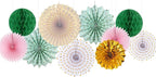 Sage-Green Pink Gold Party-Decorations - 33pcs Kits Tissue Pom Poms Honeycomb,Banner,Streamers Tassel Garland,Paper Lantern Fans, Wedding Engagement Bachelorette Birthday Baby Bridal Shower Hugtmr