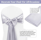 12 Pack Silver Satin Table Runner,12 x 108 inch Long Premium Smooth Table Runner for Wedding, Banquets, Birthday, Party, Graduation, Engagements, Table Runners fit Rectangle and Round Table