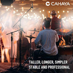 CAHAYA Tripod Microphone Stand: Boom Arm One-Button Release Floor Mic Stand Portable with Carrying Bag and 2 Mic Clips for Singing Performance Wedding Stage Meeting Live CY0362