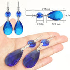 10pcs Crystal Prisms Chandelier Blue Ornament Pendants Rainbow Maker 38mm Drop Prism Hanging Prisms for Wedding Party Chrismtmas Decoration DIY Jewelry