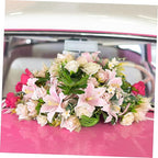 DOITOOL Flower Foam Ring with Suction Cup Car Flower Mud Green Wet Foam Blocks Round Floral Foam Blocks Artificial Floral Arrangements Mud for Florist Wedding Car Holiday Decoration 140g