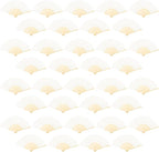 URATOT 36 Pieces White Folding Fans Silk Bamboo Folding Fans Handheld Fans for Wedding, Party Decoration