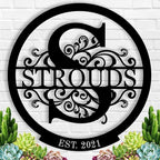 Personalized Metal Signs |Custom Monogram Name Sign | Wedding Gifts for Couples 2025 | Outdoor Wall Art for Family Name | Anniversary Wedding Gifts for Women, Wife, Parents, couple