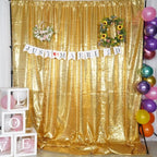 Poise3EHome 8Ft x 8Ft Gold Sequin Backdrop Curtain, Glitter Thick Satin Background Drapes, Sparkly Opaque Photography Curtain, Sequence Xmas Thanksgiving Backdrop for Wedding Party Holiday Decor
