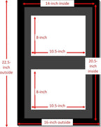 Creative Picture Frames 14X20Bk-B Black Vertical Double Diploma Frame With 2 Opening Black Mat, Holds 2-8.5X11-Inch Documents With Wall Hanger