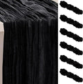 6 Pack Black Cheesecloth Table Runner 35x120 Inch 10Ft Rustic Gauze Cheese Cloth Thanksgiving Table Runner Sheer Cheesecloth Table Runners for Wedding Party Bridal Shower Decoration