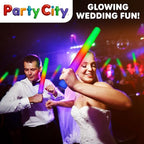 Party City 12pk LED Foam Glow Sticks 14”- Glow in the Dark Party Supplies Favors, Colorful Flashing Wand with 3 Modes, Foam Light Up Sticks Bulk Party Pack for Wedding, Birthday, Concert, Halloween