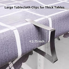 TriPole Tablecloth Clips 16 Pack Large Picnic Table Cover Clips Stainless Steel Tablecloth Clamps for Outdoor Home Kitchen Restaurant Wedding Party, Fit for 1.7”-2.75” Thick Folding Wooden Tables