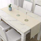 DUALIFE 2 Pack Table Runner 14 x 72 Inch Long Table Cloth Table Runners for Wedding Engagement Banquet Graduations Birthday Party Decorations Cream Beige