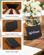 Uniclife 20 Pack Mini Chalkboard Signs for Food, Small Chalkboard Signs with Chalk Markers, Reusable Matte PVC Food Signs Food Labels for Party Buffet Wedding, Blackboard Place Cards Table Signs