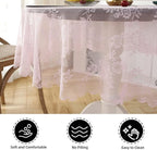 Jeloris Round Lace Tablecloth with Elegant Scalloped Bottom for Any Special Event Such as Wedding, Birthday Party, Baby Shower, Anniversary (60 inch, Style 2)