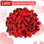 1000 Pcs Artificial Fake Rose Petals,Flower Petals for Romantic Night, Engagement, Party, Wedding, Event Flower Decorations, in Bulk(Dark Reddish with Black)